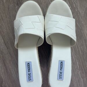 Steve Madden White Women's Slide Sandals
